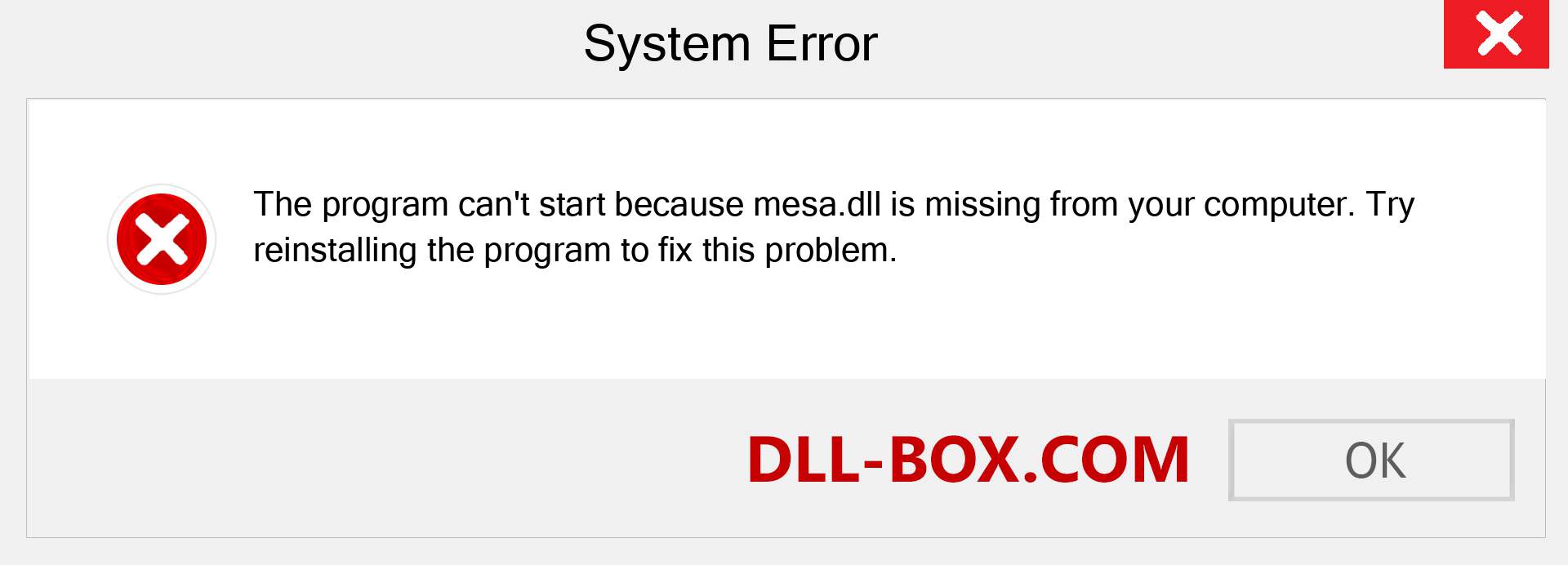  mesa.dll file is missing?. Download for Windows 7, 8, 10 - Fix  mesa dll Missing Error on Windows, photos, images